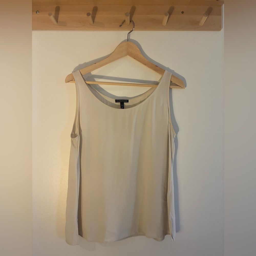 EILEEN FISHER Light Cream Sleeveless Silk Camisole